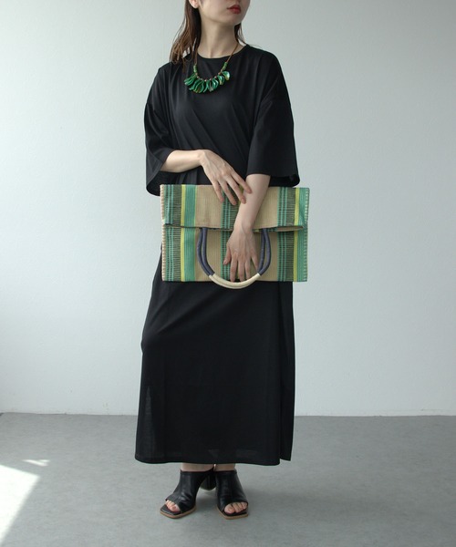 Cepica（セピカ）の「シルクケットスリットワンピース（ワンピース・レディース・ブルー/ブラック・FREE）」の12枚目の写真