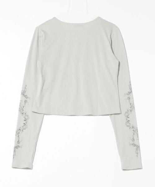 MASHIRO(マシロ)の「【MASHIRO】Y2Kデザインプリント長袖カットソー Y2K(MA/EK110)(Tシャツ/カットソー・レディース・ライトグレー・FREE/SMALL)」の2枚目の写真