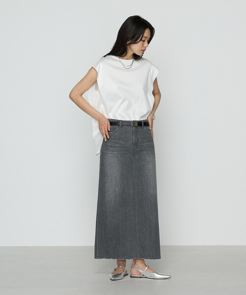K.T KIYOKO TAKASE(キヨコタカセ)の「コットンデニム/コットンスラブ デニムタイトスカート(スカート・レディース・グレー/ブルー・9号/11号/13号)」の6枚目の写真