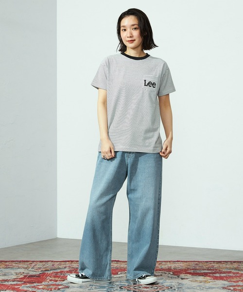 セール】ダブルウエスト ワイドデニムパンツ/オーガニック混コットン