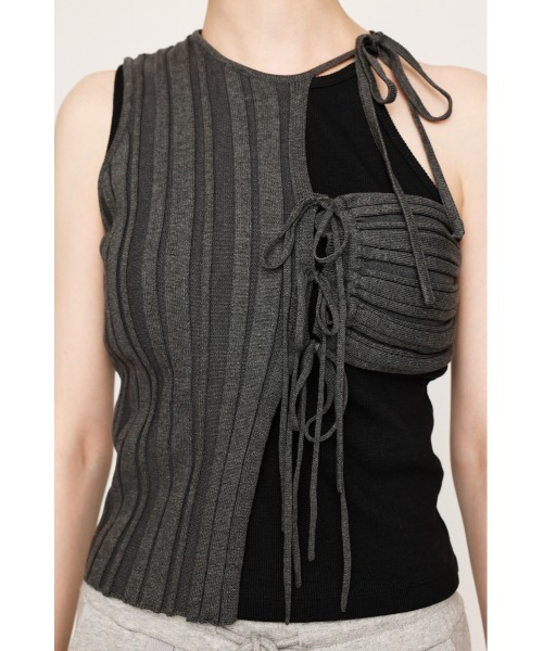 トップス SLY ASYMMETRY RIB HG BIBS SLY | ASYMMETRY RIB HG BIBS (その他ファッション雑貨 ) |SHEL