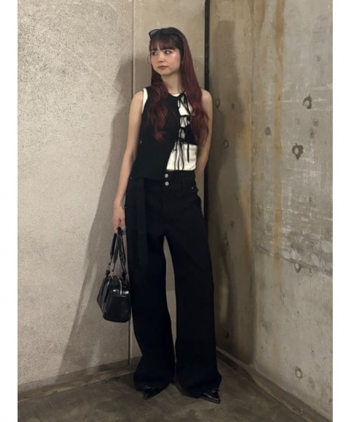 トップス SLY ASYMMETRY RIB HG BIBS ASYMMETRY RIB HG BIBS アシンメトリー リブ ハイゲージ ビブス