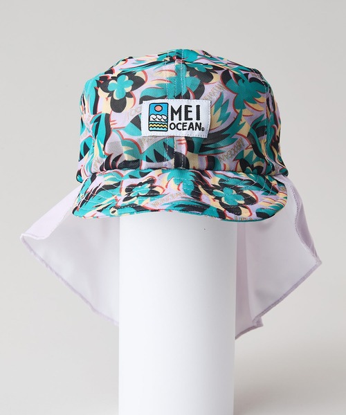 MEI（メイ）の「【MEI/メイ】水陸両用 タレ付き メッシュキャップ ワンポイントロゴ（キャップ・キッズ・オレンジ/ラベンダー・FREE）」の4枚目の写真