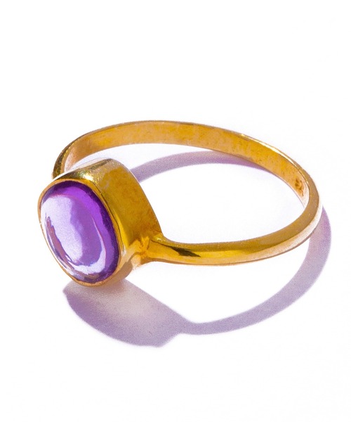 les bonbon（ルボンボン）の「【les bonbon】aura square ring/オーラ スクエア リング（リング・レディース・グリーン/イエロー/パープル系・#9/#11/#13/#15）」の6枚目の写真