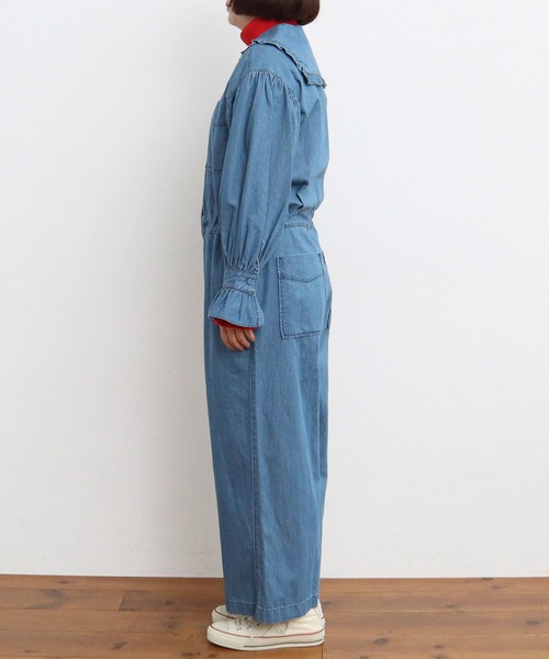 CHILD WOMAN（チャイルドウーマン）の「☆ライトオンスデニム フリルセーラージャンプスーツ（つなぎ/オールインワン・レディース・ブルー/ネイビー・FREE）」の21枚目の写真