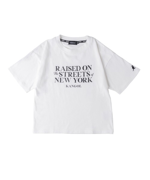 KANGOL(カンゴール)の「【EC別注】KANGOL カンゴール ブランド クラシック ロゴ プリント ショート丈 クロップド 半袖 Tシャツ(Tシャツ/カットソー・レディース・ライトグレー/オフホワイト/ブラック・L/M)」の7枚目の写真