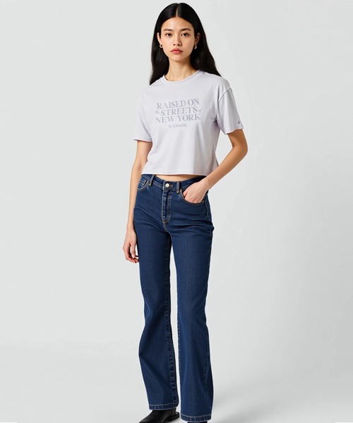 KANGOL(カンゴール)の「【EC別注】KANGOL カンゴール ブランド クラシック ロゴ プリント ショート丈 クロップド 半袖 Tシャツ(Tシャツ/カットソー・レディース・ライトグレー/オフホワイト/ブラック・L/M)」の6枚目の写真