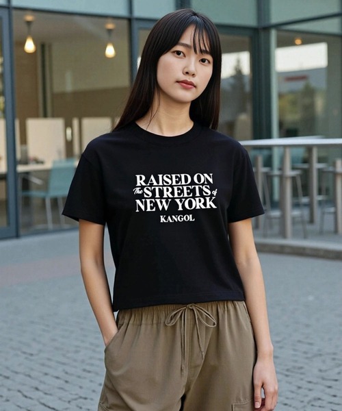 KANGOL(カンゴール)の「【EC別注】KANGOL カンゴール ブランド クラシック ロゴ プリント ショート丈 クロップド 半袖 Tシャツ(Tシャツ/カットソー・レディース・ライトグレー/オフホワイト/ブラック・L/M)」の20枚目の写真