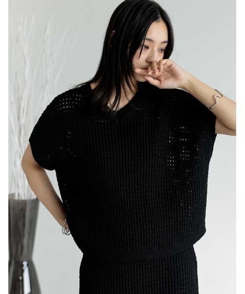 セール】[2025 SUMMER COLLECTION]前後2WAYメッシュニット