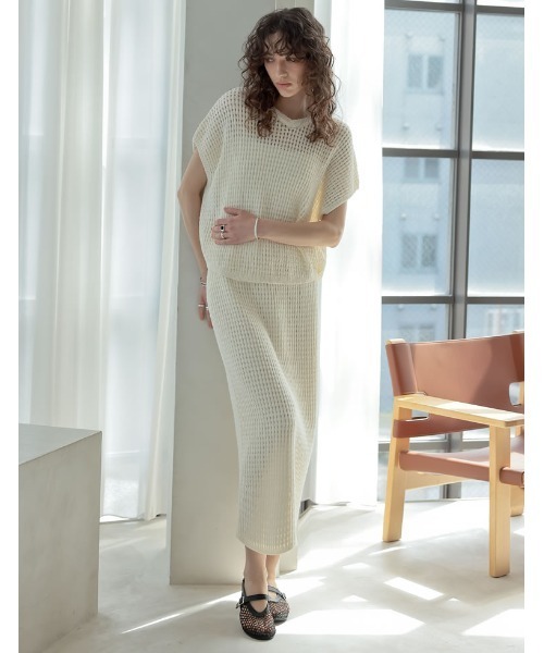 2025 SUMMER COLLECTION]前後2WAYメッシュニットトップス