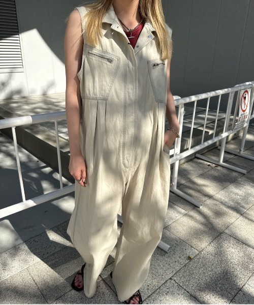 サロペット・オーバーオール・オールインワン MEDI GRUNGE DENIM WIDE ROMPERS MEDI GRUNGE DENIM WIDE ROMPERS（つなぎ/オールインワン