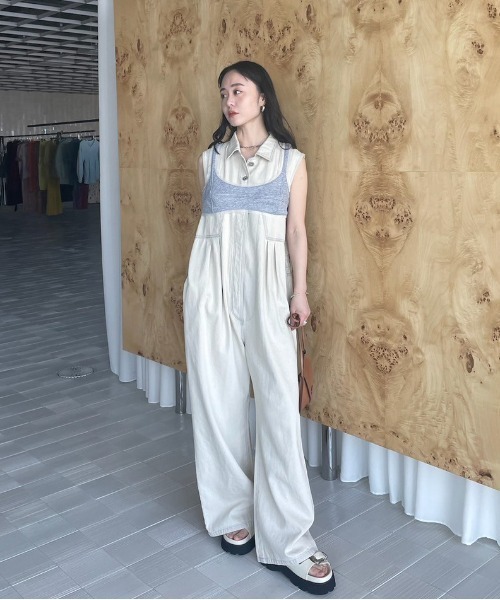 サロペット・オーバーオール・オールインワン MEDI GRUNGE DENIM WIDE ROMPERS MEDI GRUNGE DENIM WIDE ROMPERS（つなぎ/オールインワン