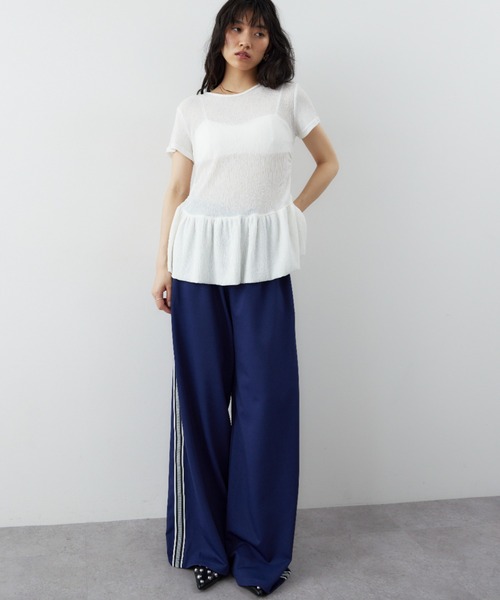 HANNE（アン）の「バルーンヘムシアーリップルTEE（Tシャツ/カットソー・レディース・グレー/ホワイト・FREE）」の12枚目の写真
