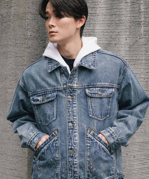 刺繍入りデニムジャケット サイズ38 SUPPLIER/サプライヤー Rhinestone Denim Jacket デニム