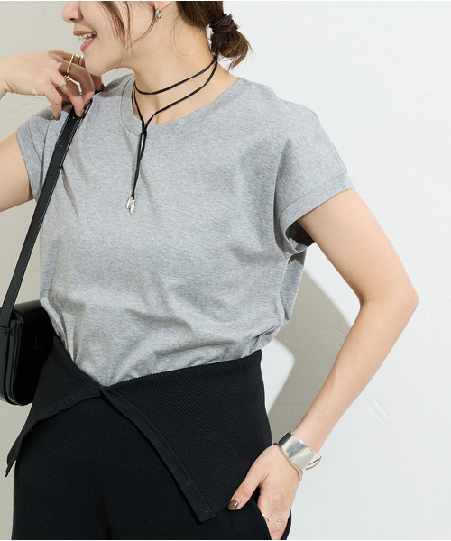 JOURNAL STANDARD(ジャーナルスタンダード)の「《追加4》汗ジミ防止ナノシアコンパクトTシャツ(Tシャツ/カットソー・レディース・ホワイト/ブラック/グレー・FREE)」の1枚目の写真