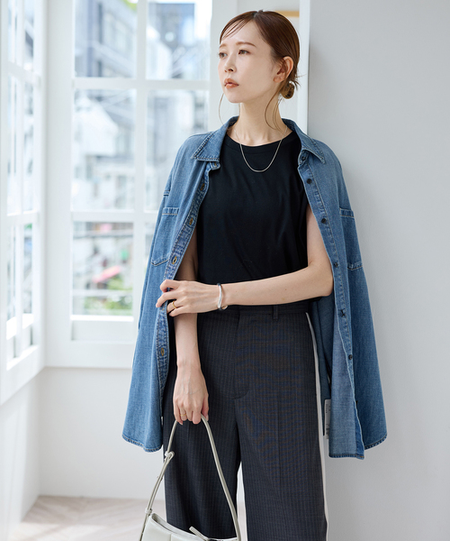 JOURNAL STANDARD(ジャーナルスタンダード)の「《追加4》汗ジミ防止ナノシアコンパクトTシャツ(Tシャツ/カットソー・レディース・ホワイト/ブラック/グレー・FREE)」の13枚目の写真