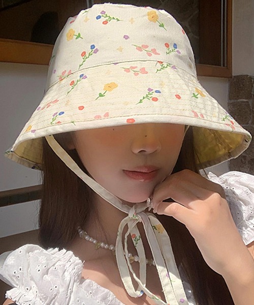 SANSeLF（サンセルフ）の「【SANSeLF】 フラワードット ショートブリム 紐付き バケットハット saa25s0011（ハット・レディース・イエロー・FREE）」の7枚目の写真