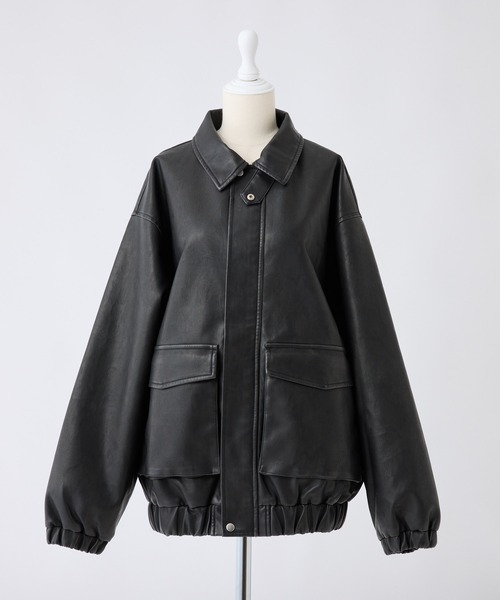 NICE CLAUP フェイクレザージャケット セール】フェイクレザージャケット（ブルゾン）｜one after another
