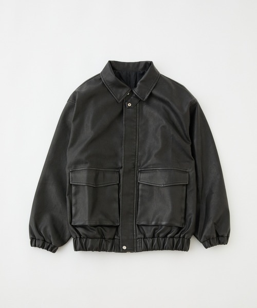 セール】フェイクレザージャケット（ブルゾン）｜one after another