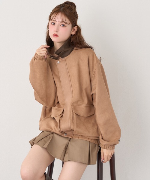 ラウンド用品・アクセサリー jun セール】フェイクレザージャケット（ブルゾン）｜one after another