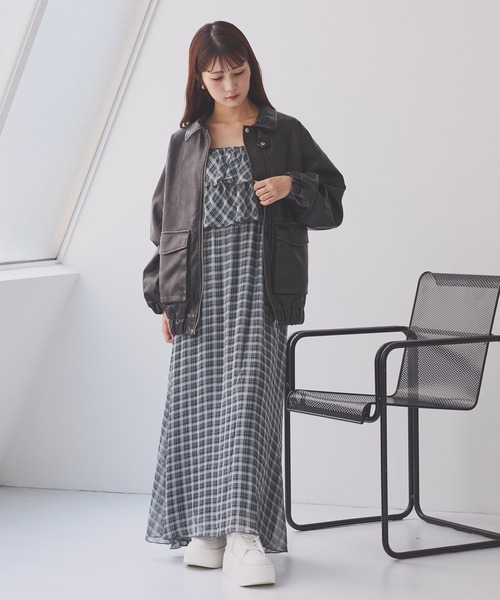 セール】フェイクレザージャケット（ブルゾン）｜one after another