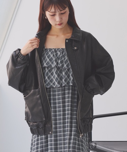 セール】フェイクレザージャケット（ブルゾン）｜one after another