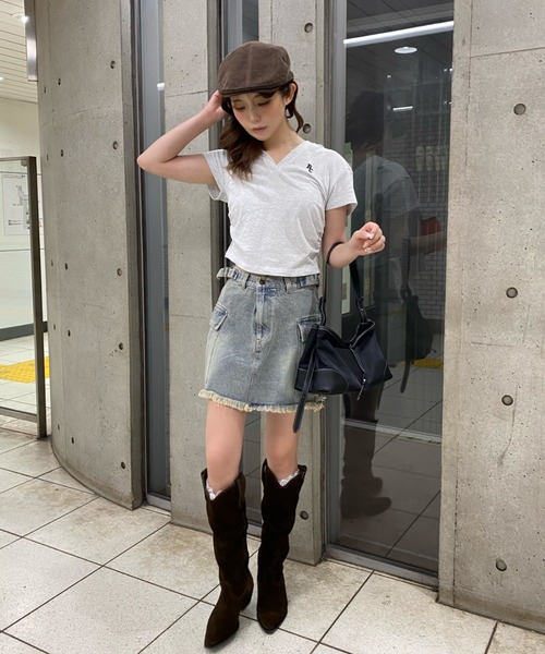 RAY CASSIN(レイカズン)の「カーゴミニスカート(スカート・レディース・カーキ/スカイブルー・S/M)」の14枚目の写真