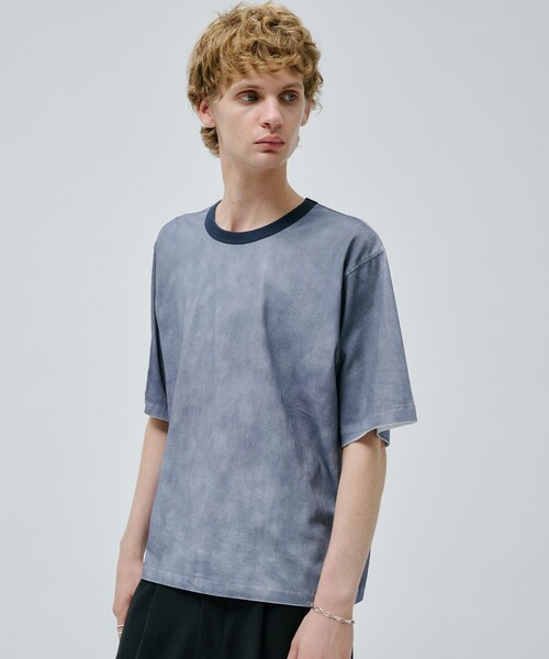 PUBLIC TOKYO（パブリックトウキョウ）の「エッジフェードリンガーT（Tシャツ/カットソー・メンズ・ダークブルー/ブラック・1/2）」の9枚目の写真