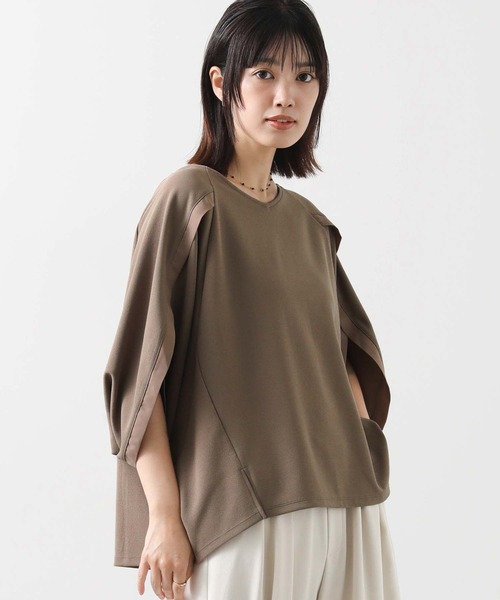セール】ジョーゼット浅Vネックドルマン（Tシャツ/カットソー