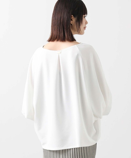 Gready Brilliant(グレディブリリアン)の「ジョーゼット浅Vネックドルマン(Tシャツ/カットソー・レディース・オフホワイト/チャコールグレー/キャメル・38)」の10枚目の写真