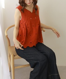 Sculptor ブラック Vネック Tシャツ 花柄 333 Sculptor ブラック Vネック Tシャツ 花柄 333