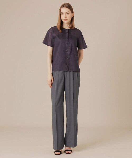 MACKINTOSH LONDON(マッキントッシュ ロンドン)の「ファインキュプラポリエステルパンツ(その他パンツ・レディース・グレー系その他/ネイビー・36/38)」の4枚目の写真