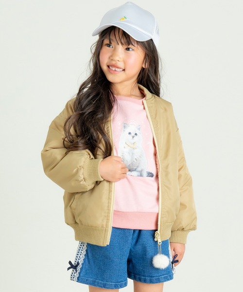 AIMABLE(エマーブル)の「リバーシブルボアブルゾン(ブルゾン・キッズ・ブラック/ベージュ・140/130/120/110/100)」の2枚目の写真