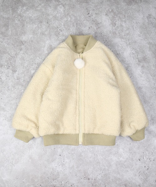 AIMABLE(エマーブル)の「リバーシブルボアブルゾン(ブルゾン・キッズ・ブラック/ベージュ・140/130/120/110/100)」の11枚目の写真