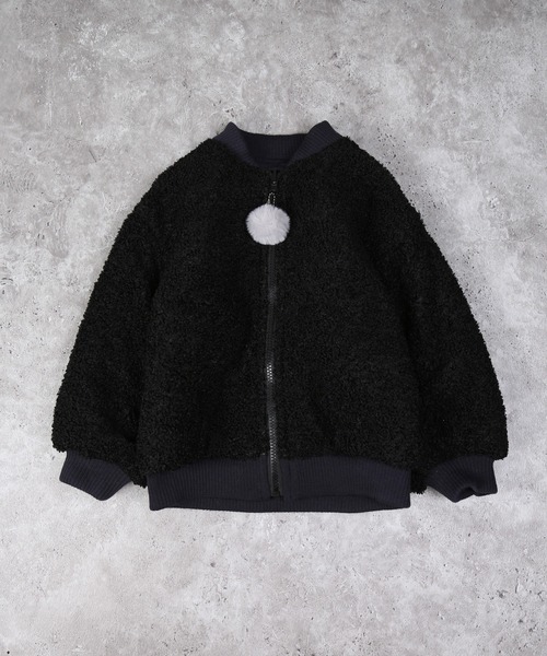 AIMABLE(エマーブル)の「リバーシブルボアブルゾン(ブルゾン・キッズ・ブラック/ベージュ・140/130/120/110/100)」の14枚目の写真