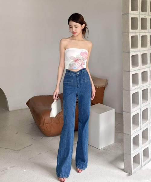 ⚫︎wynken⚫︎リボン柄のデニムパンツ 10Y 未開封 ⚫︎wynken⚫︎リボン柄のデニムパンツ 10Y 未開封 ⚫︎wynken⚫︎リボン柄