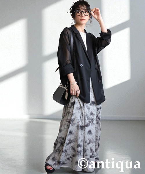 antiqua（アンティカ）の「シアージャケット（テーラードジャケット・レディース・ブラック・ONESIZE）」の2枚目の写真