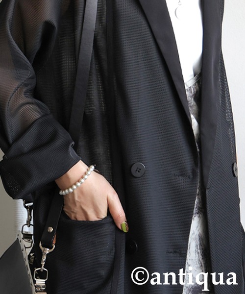 antiqua（アンティカ）の「シアージャケット（テーラードジャケット・レディース・ブラック・ONESIZE）」の3枚目の写真