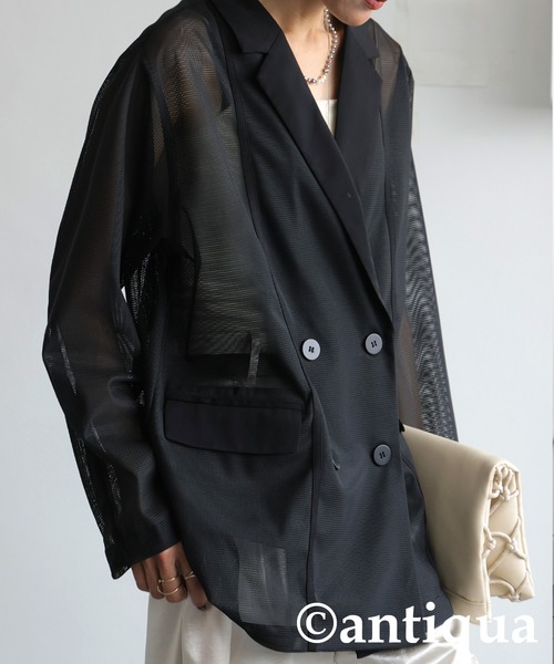 antiqua（アンティカ）の「シアージャケット（テーラードジャケット・レディース・ブラック・ONESIZE）」の5枚目の写真