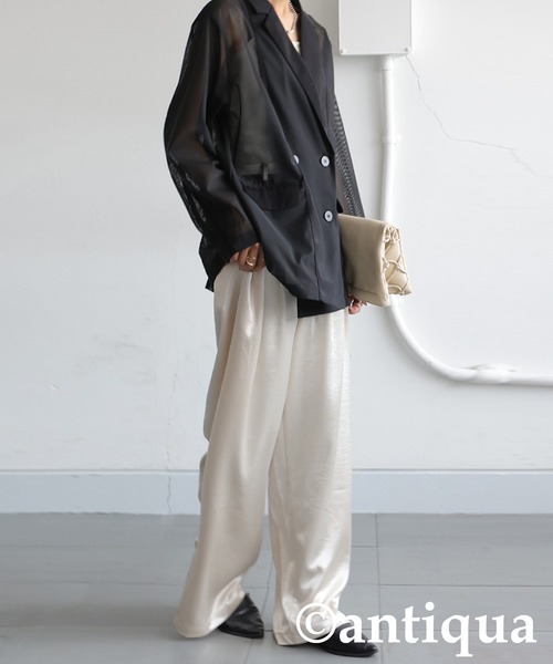 antiqua（アンティカ）の「シアージャケット（テーラードジャケット・レディース・ブラック・ONESIZE）」の6枚目の写真