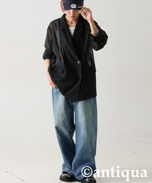 antiqua（アンティカ）の「シアージャケット（テーラードジャケット・レディース・ブラック・ONESIZE）」の9枚目の写真