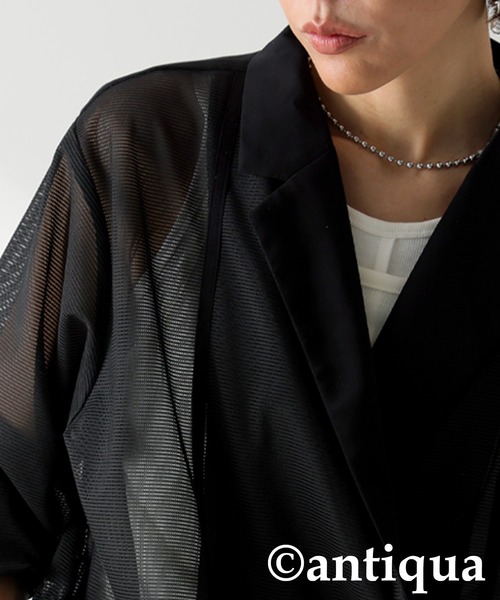 antiqua（アンティカ）の「シアージャケット（テーラードジャケット・レディース・ブラック・ONESIZE）」の11枚目の写真