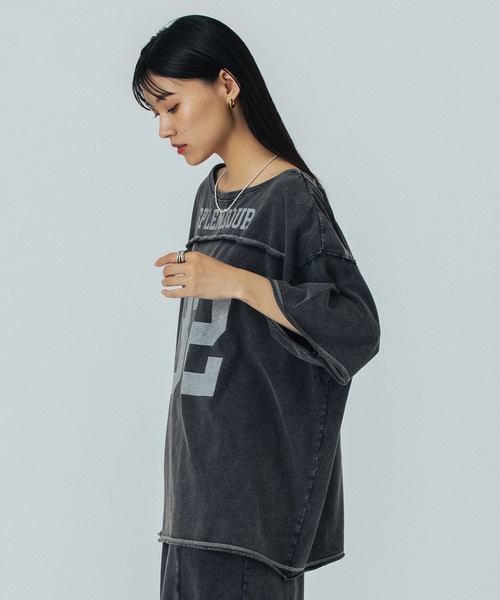 ROSE BUD（ローズバッド）の「FADET 32 H/S TEE（Tシャツ/カットソー・レディース・ライトブルー/チャコールグレー・ONE SIZE）」の15枚目の写真