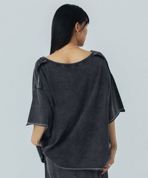 ROSE BUD（ローズバッド）の「FADET 32 H/S TEE（Tシャツ/カットソー・レディース・ライトブルー/チャコールグレー・ONE SIZE）」の14枚目の写真