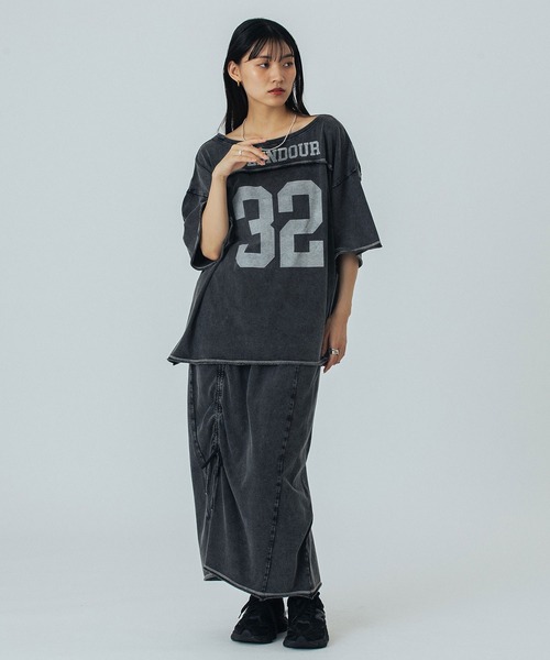 ROSE BUD（ローズバッド）の「FADET 32 H/S TEE（Tシャツ/カットソー・レディース・ライトブルー/チャコールグレー・ONE SIZE）」の10枚目の写真