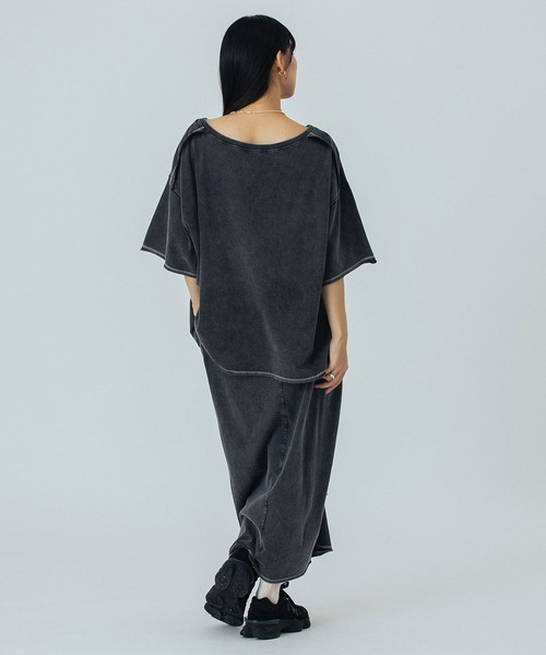 ROSE BUD（ローズバッド）の「FADET 32 H/S TEE（Tシャツ/カットソー・レディース・ライトブルー/チャコールグレー・ONE SIZE）」の8枚目の写真