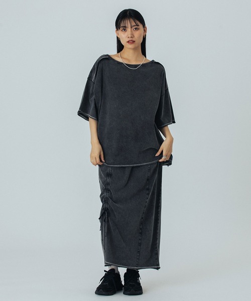 ROSE BUD（ローズバッド）の「FADET 32 H/S TEE（Tシャツ/カットソー・レディース・ライトブルー/チャコールグレー・ONE SIZE）」の6枚目の写真