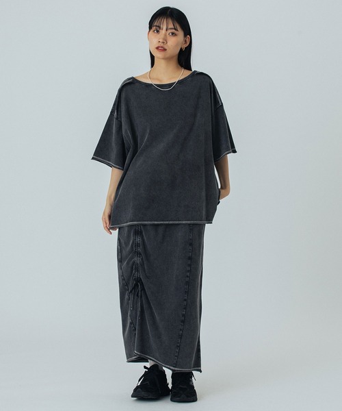 ROSE BUD（ローズバッド）の「FADET 32 H/S TEE（Tシャツ/カットソー・レディース・ライトブルー/チャコールグレー・ONE SIZE）」の5枚目の写真