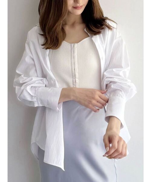 MERCURYDUO(マーキュリーデュオ)の「2WAYレングスシャツ(シャツ/ブラウス・レディース・オフホワイト/ライトブルー/その他1・FREE)」の2枚目の写真