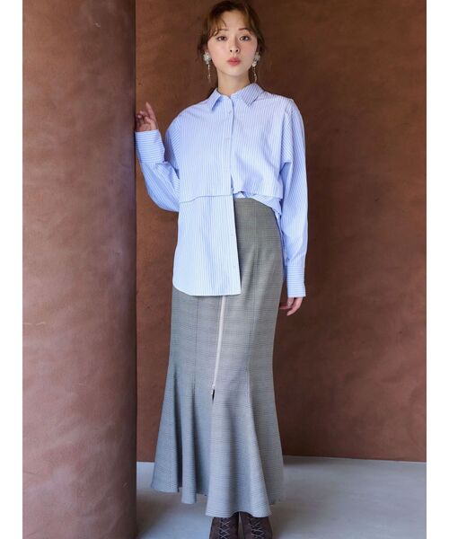 MERCURYDUO(マーキュリーデュオ)の「2WAYレングスシャツ(シャツ/ブラウス・レディース・オフホワイト/ライトブルー/その他1・FREE)」の12枚目の写真